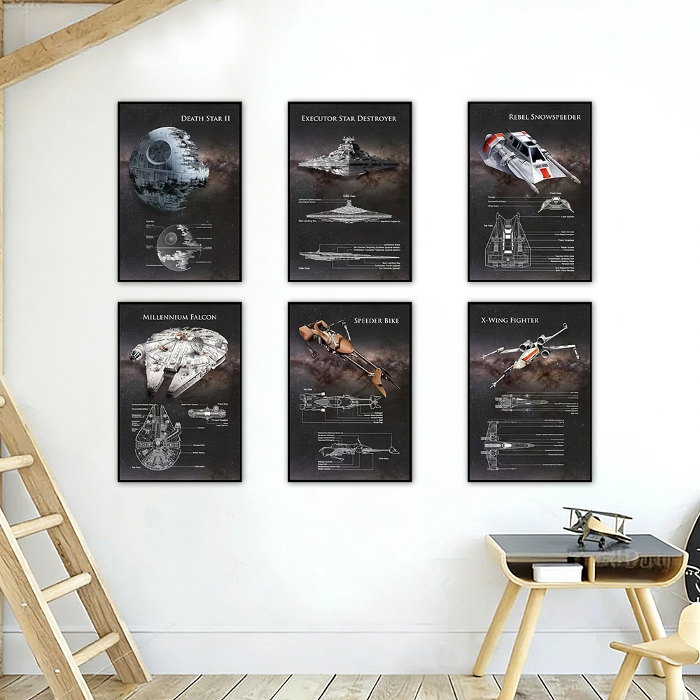 Kids Toys With Letter X - Space Wars Vehicle Blueprint Poster Millennium