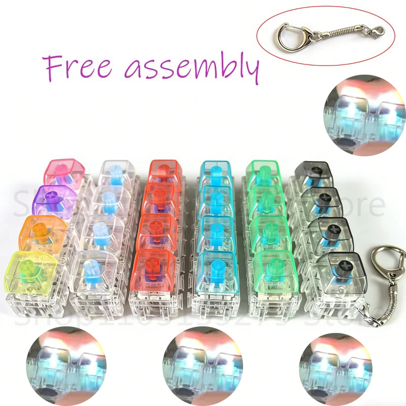 Sensory Fidget Toys - LED Free Assembly Keyboard Keychain Fidget