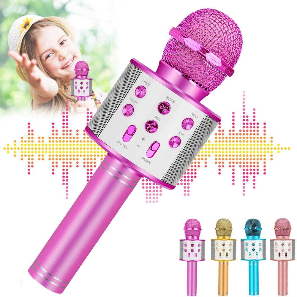 Kids Microphone Karaoke - Handheld Wireless Bluetooth Karaoke Microphone Speaker