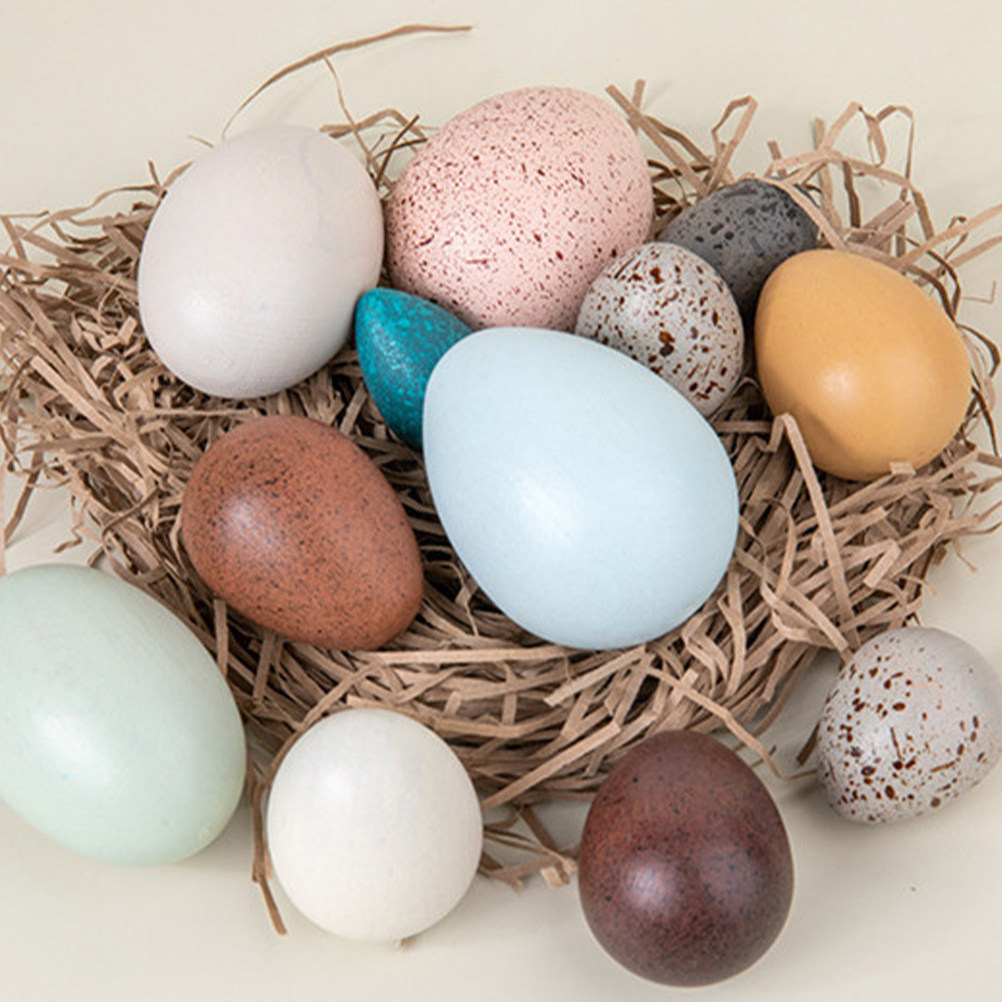 1Set Wooden Fake Eggs for East - Kids Toys Easter ulasan dan harga