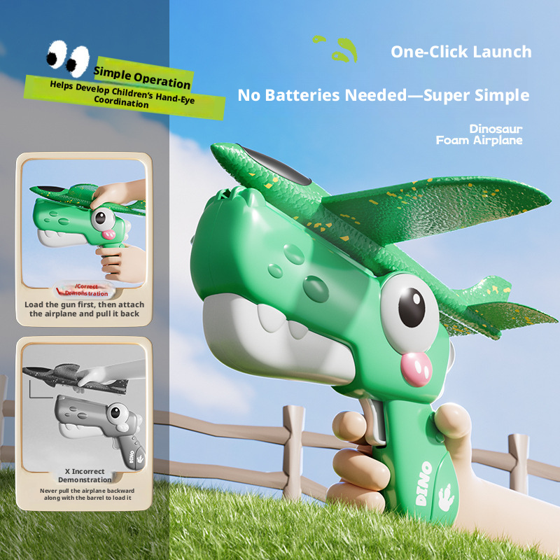 New Dinosaur Foam Airplane Lau - Catapult Launcher Toy ulasan dan harga