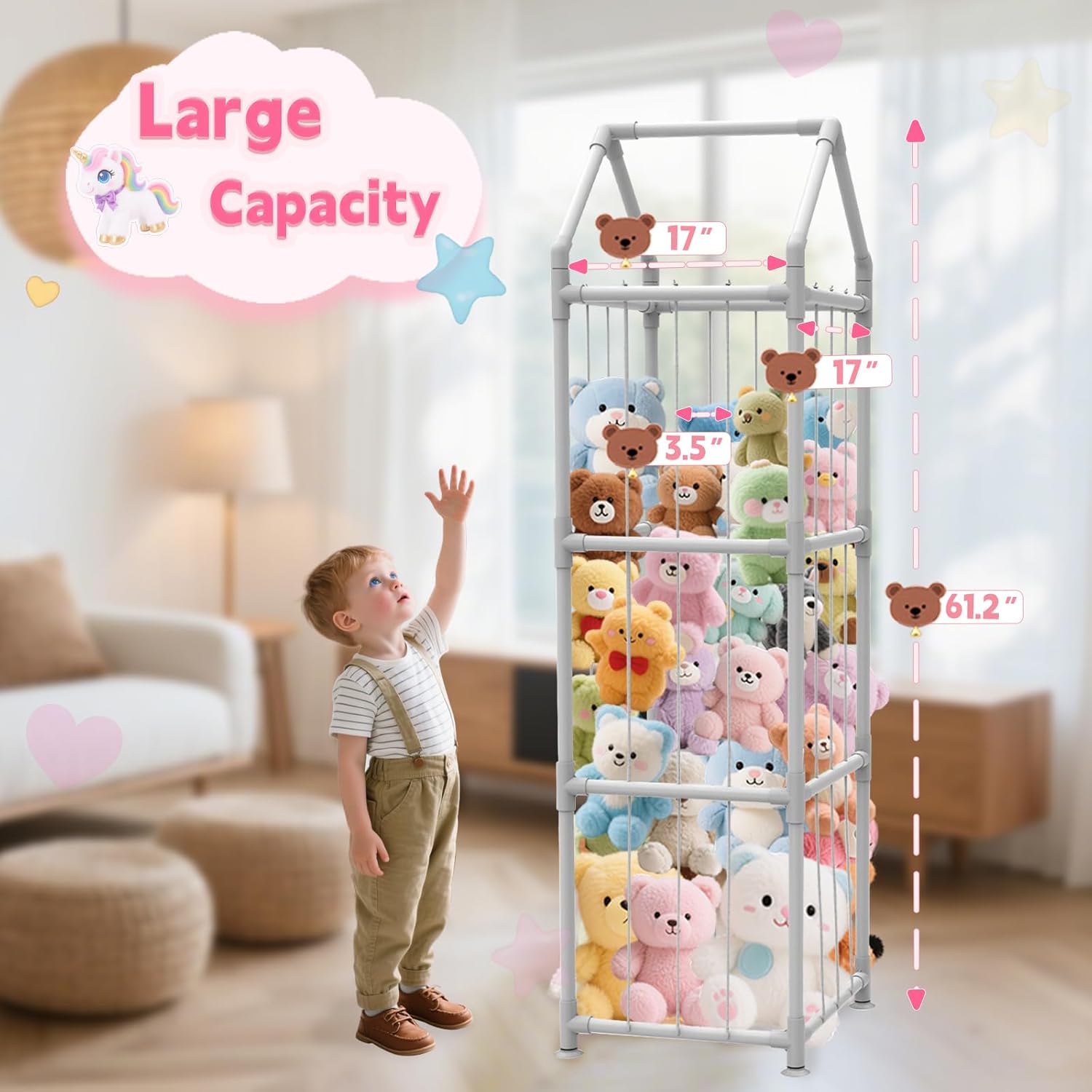 Stuffed Animal Storage with Su - Kids Storage Toys ulasan dan harga