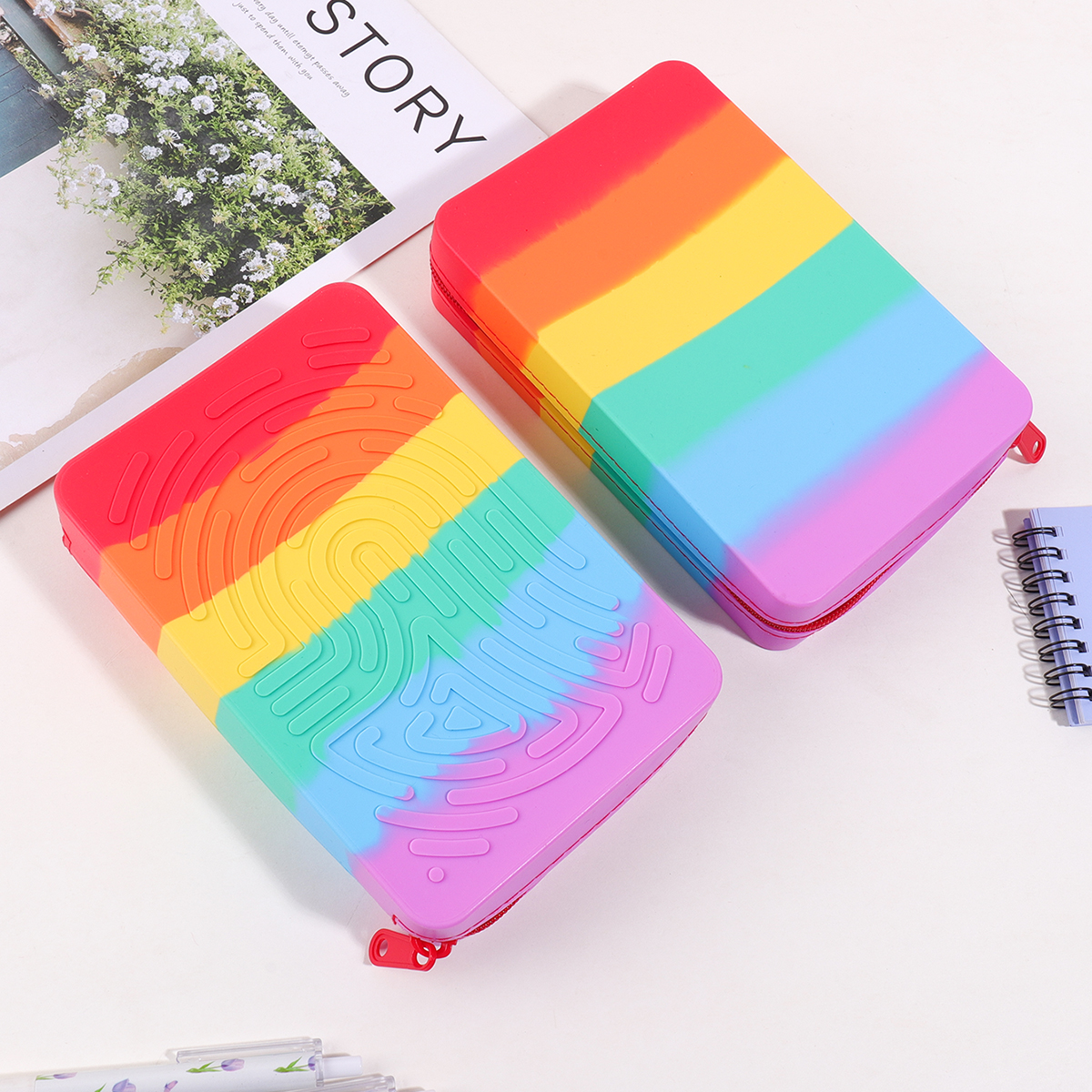Silicone Rainbow Desk Statione - Sensory Fidget Toys ulasan dan harga