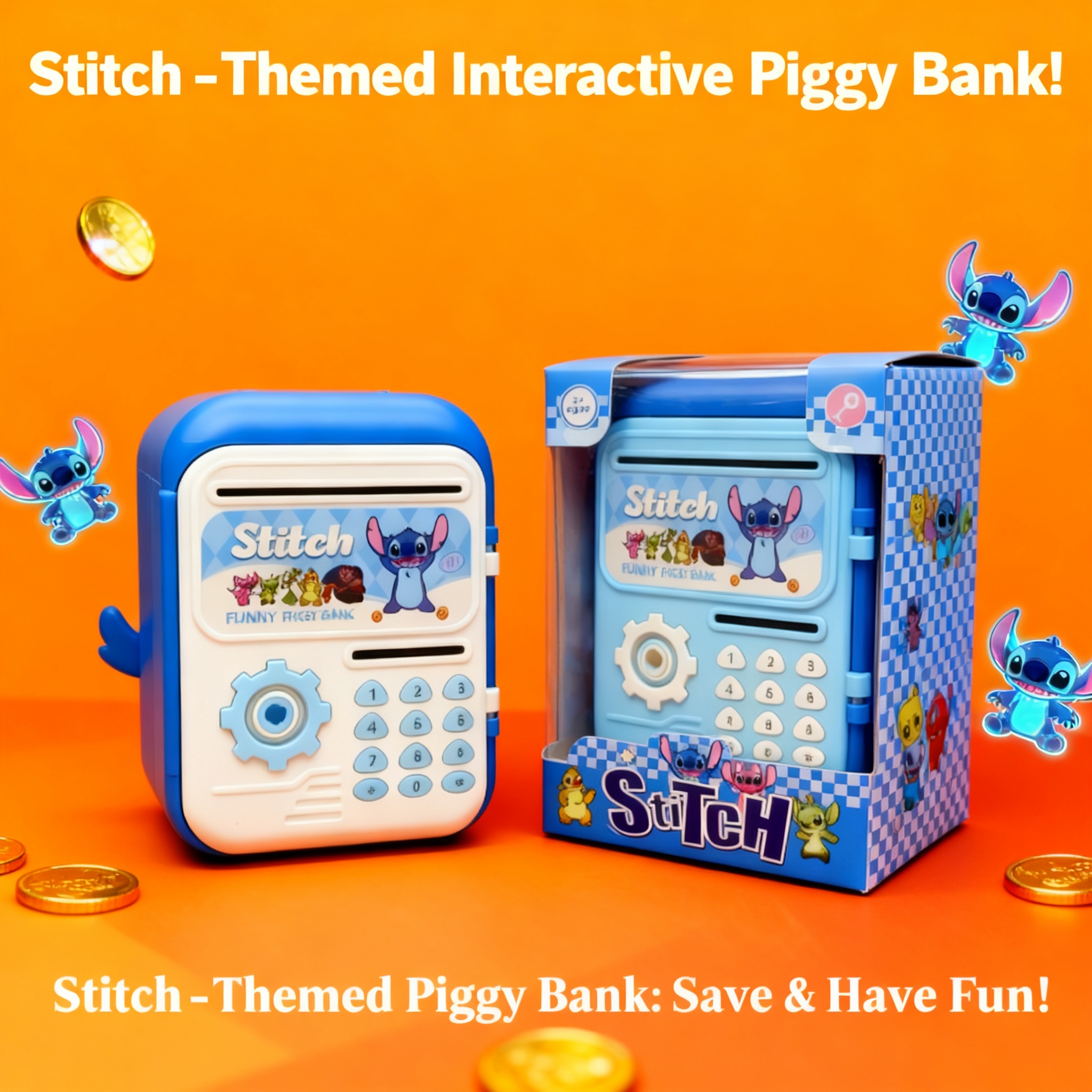 Cute Cartoon Stitch Piggy Bank - Kids Storage Toys ulasan dan harga