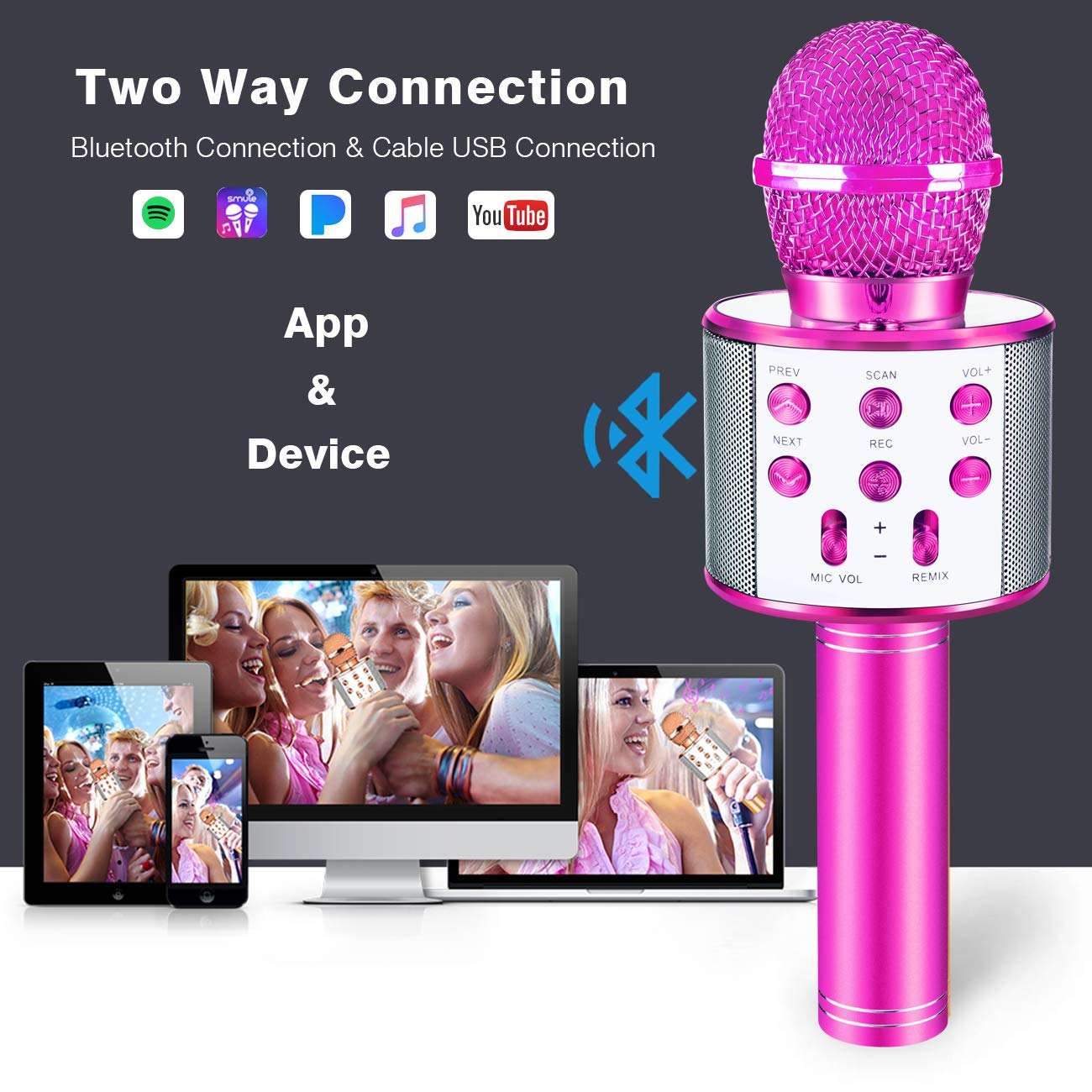 Handheld  Wireless Bluetooth K - Kids Microphone Karaoke ulasan dan harga
